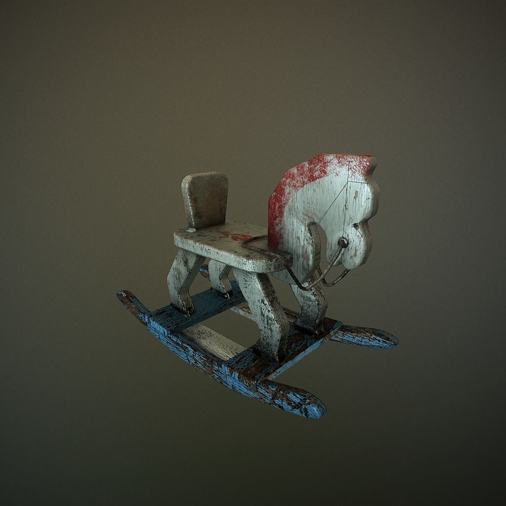 Old HorseToy Low-poly 3D model_2