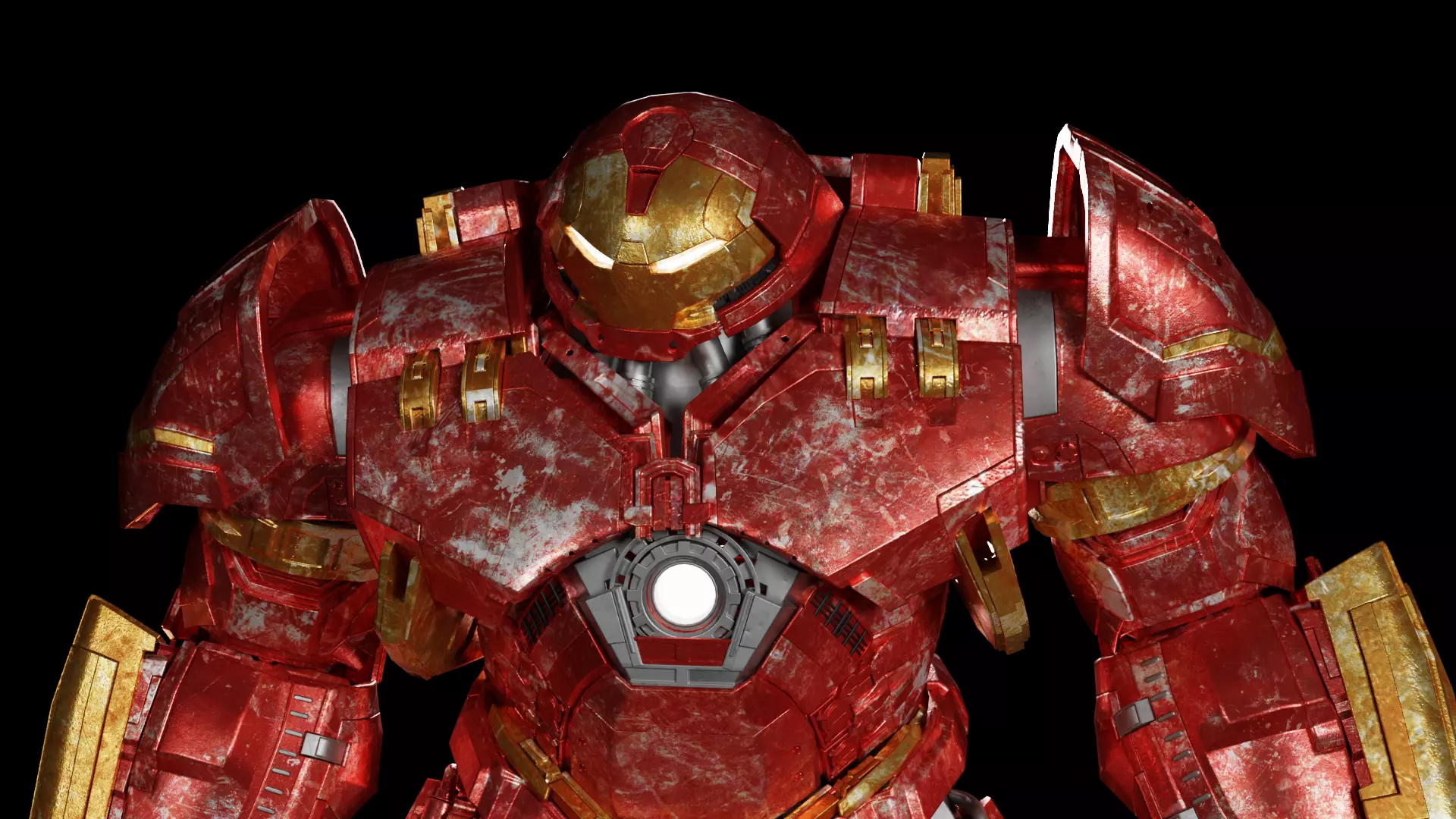 Heavy Assault Buster Armor Battle Damaged Mech Suit Free 3D model