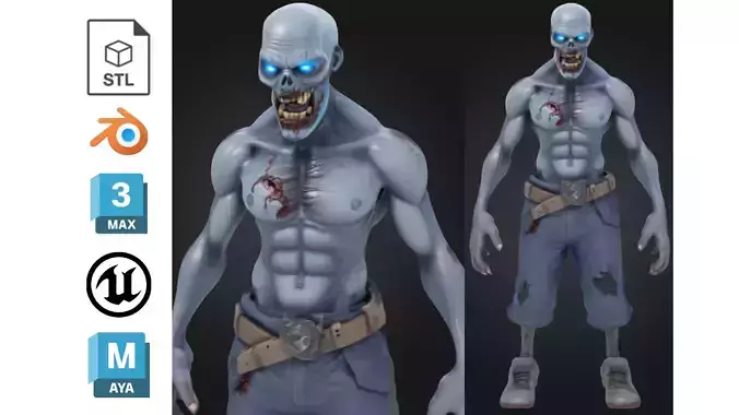 Stylized Glowing-Eyes Zombie