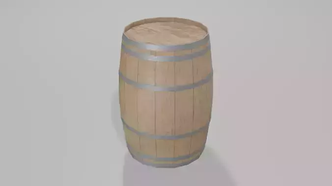 Light Toasted Lowpoly Bourbon Barrel