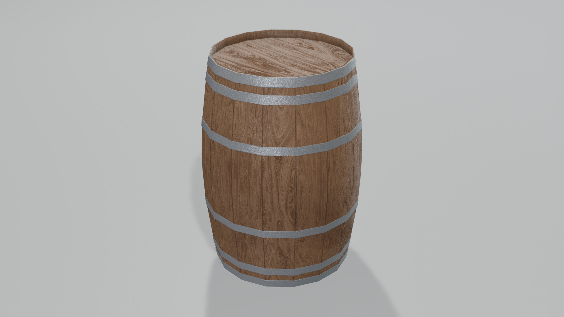 Medium Toasted Lowpoly Bourbon Barrel Low-poly 3D model_1