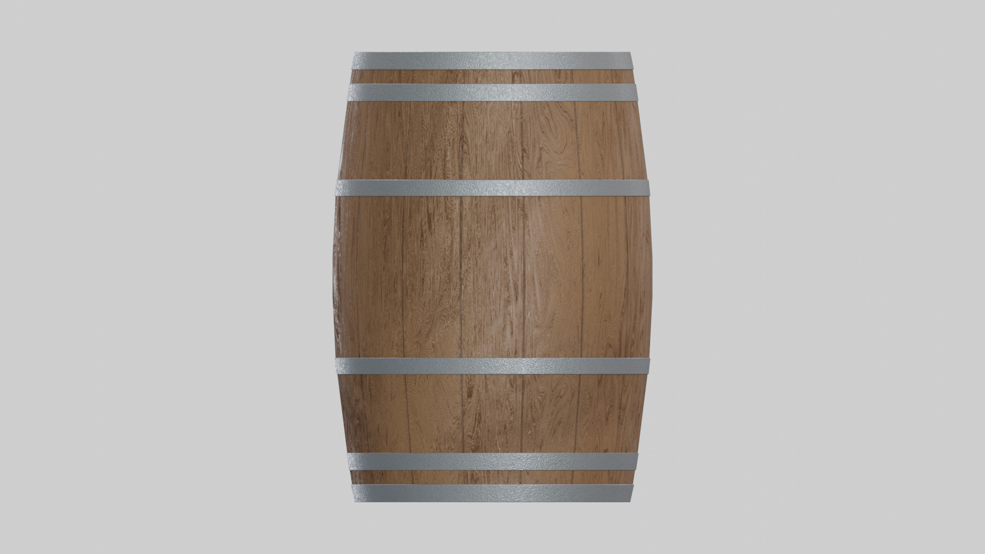 Medium Toasted Lowpoly Bourbon Barrel Low-poly 3D model_3