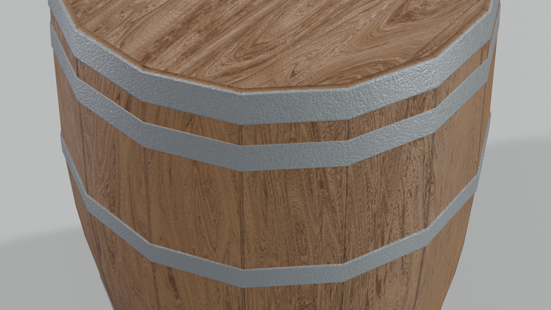 Medium Toasted Lowpoly Bourbon Barrel Low-poly 3D model_4