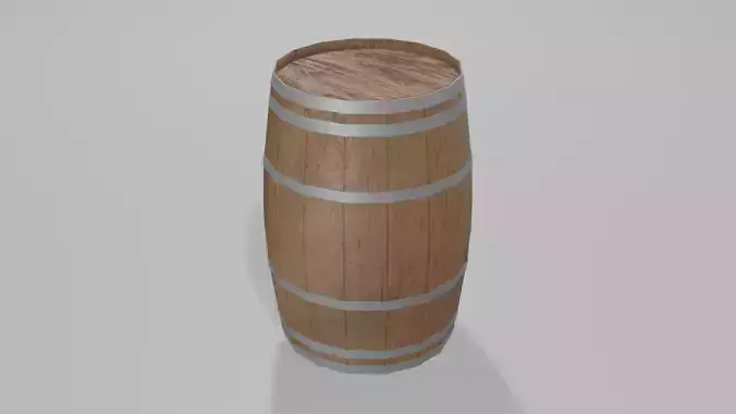 Medium Toasted Lowpoly Bourbon Barrel