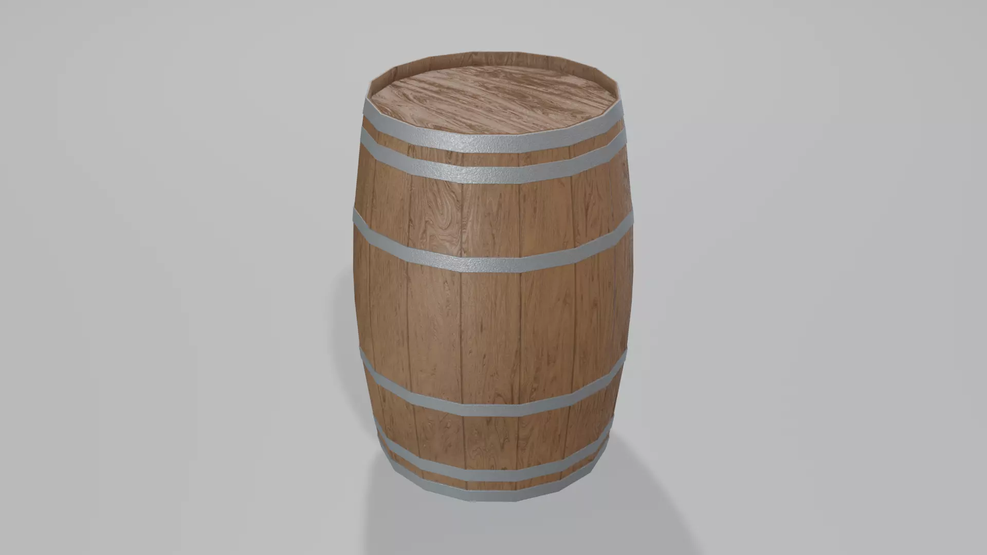 Medium Toasted Lowpoly Bourbon Barrel Low-poly 3D model_0