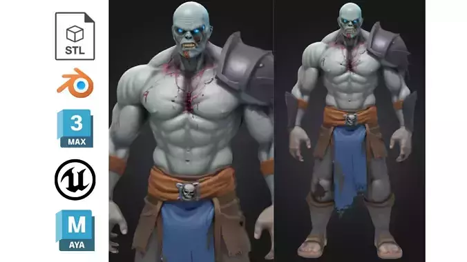 Undead Gladiator Warrior Zombie Low-poly 3D model