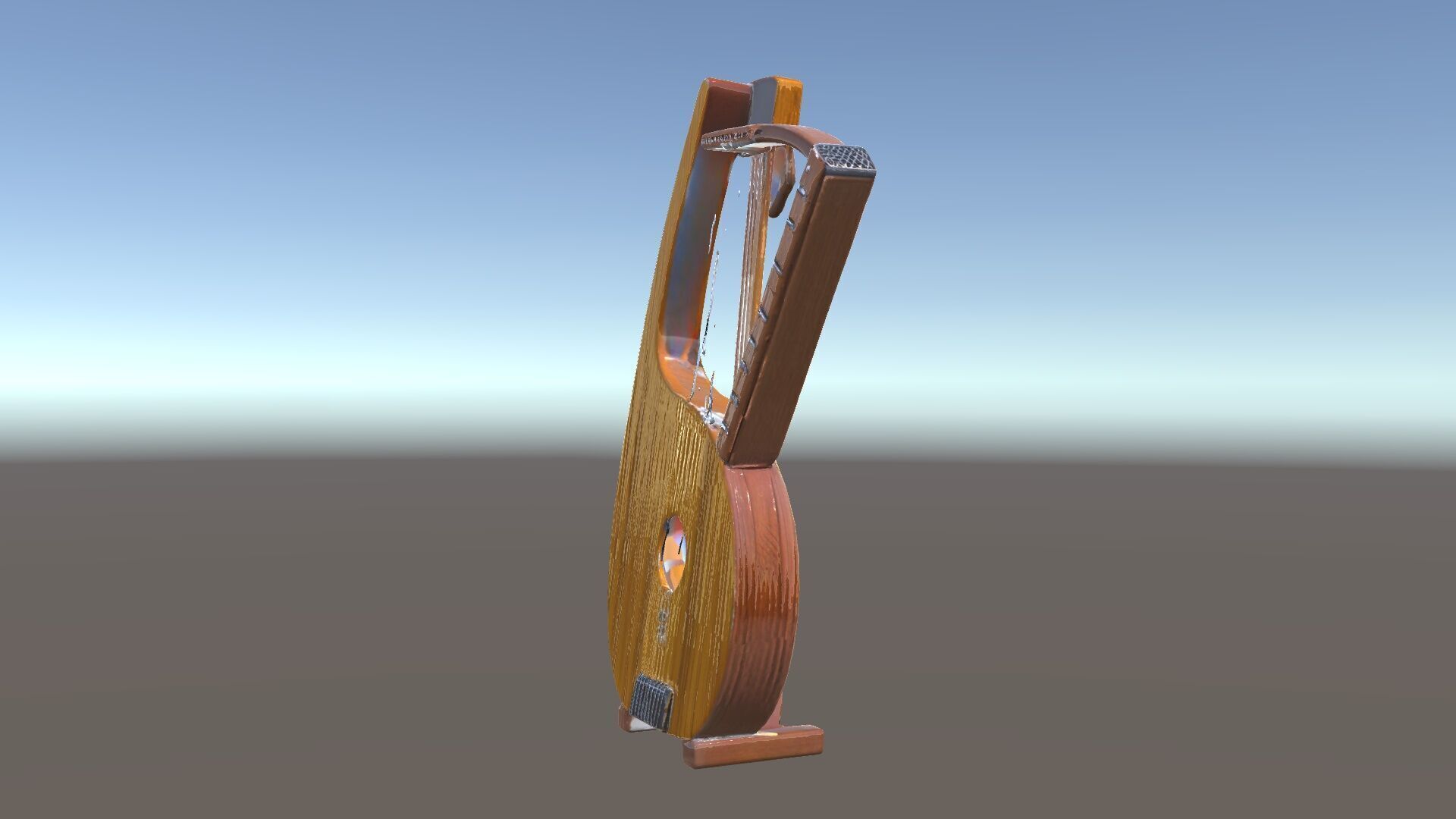Elegant Wooden Lyre Model Pack for D Render Applications Low-poly 3D model_26