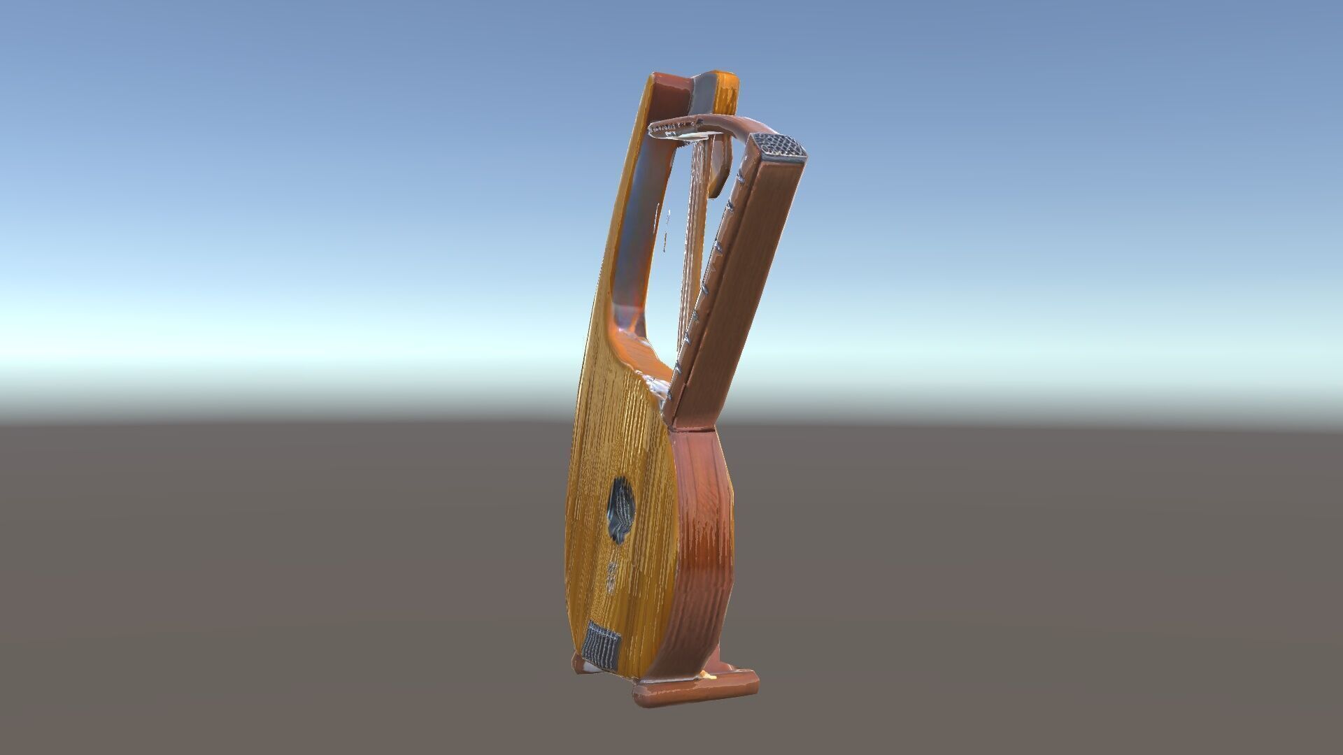 Elegant Wooden Lyre Model Pack for D Render Applications Low-poly 3D model_29