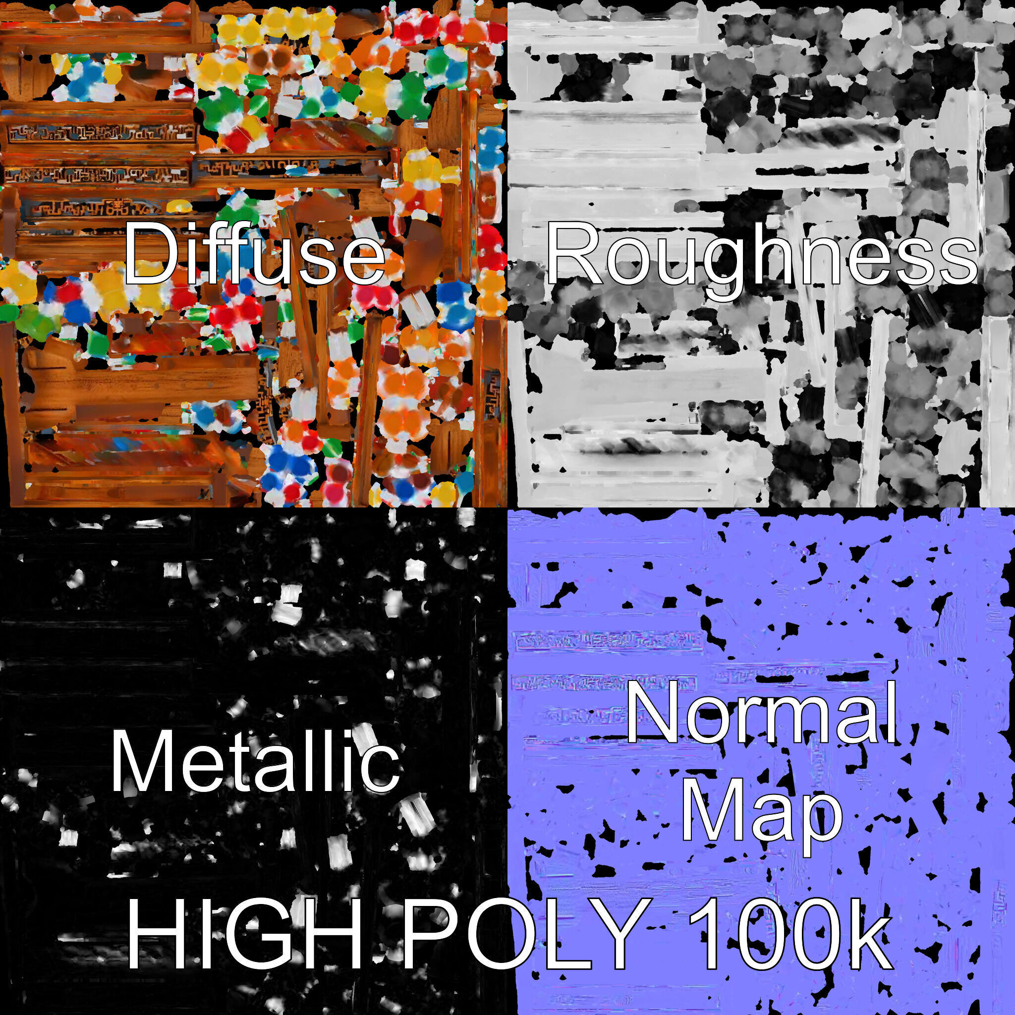 Traditional Wooden Abacus Model Pack Low-poly 3D model_4