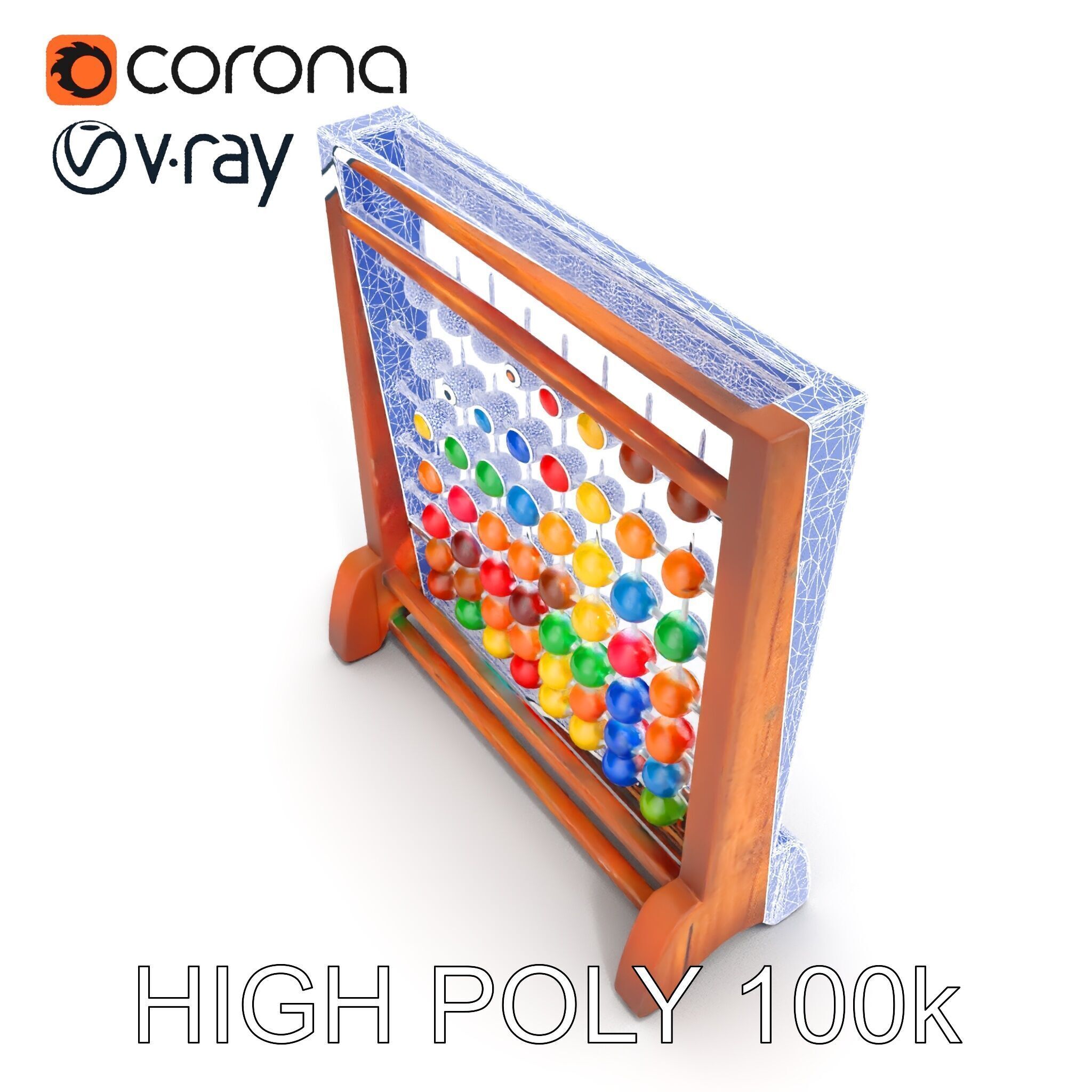 Traditional Wooden Abacus Model Pack Low-poly 3D model_25