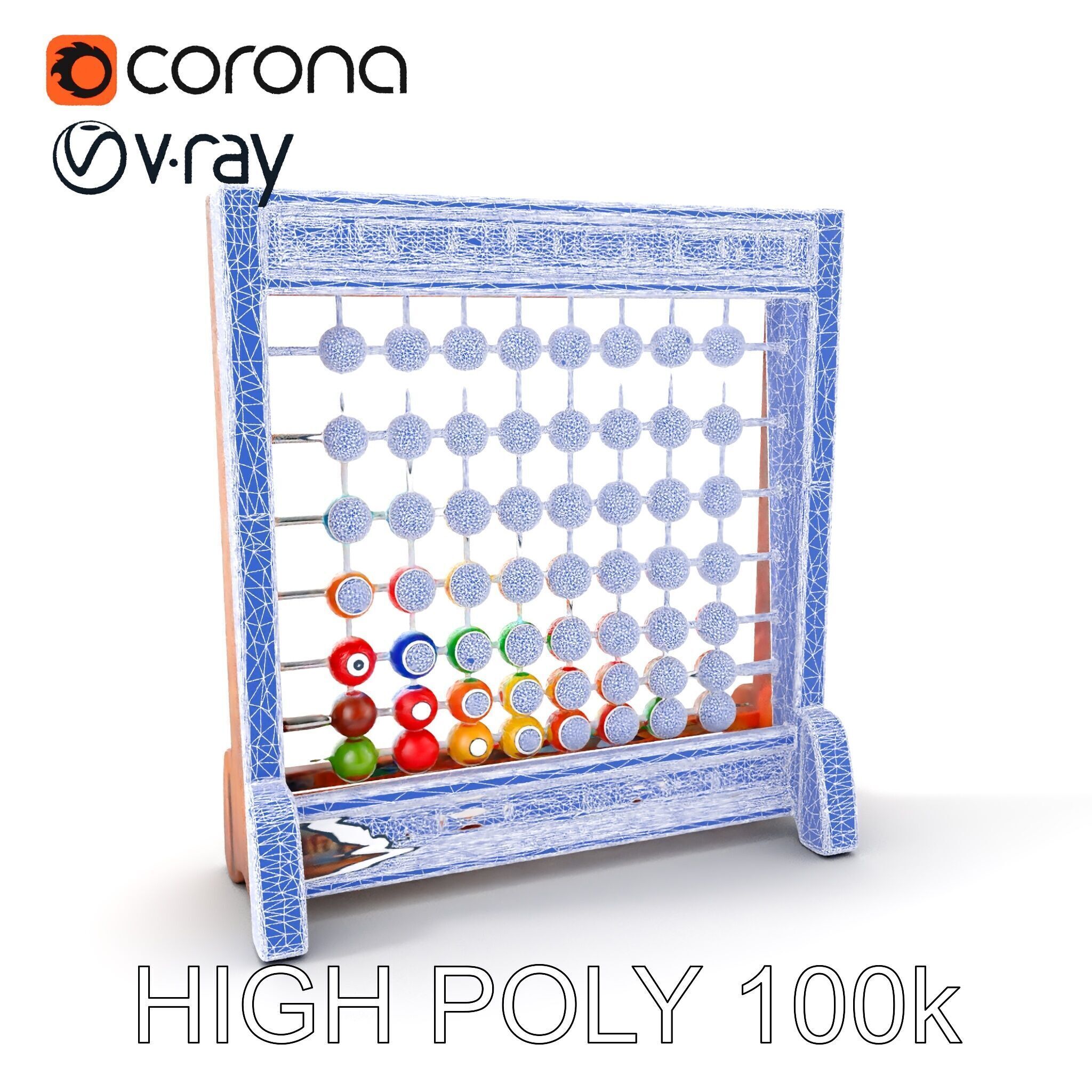 Traditional Wooden Abacus Model Pack Low-poly 3D model_11