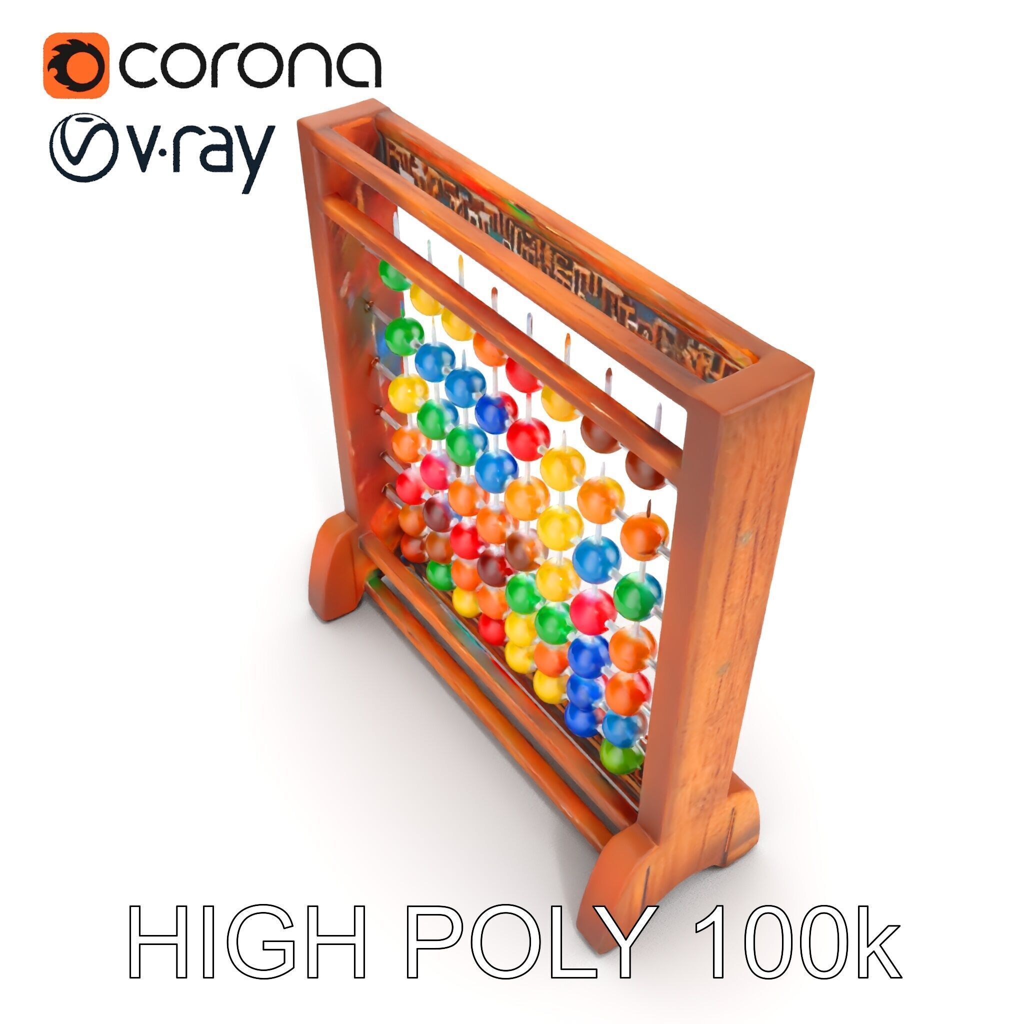 Traditional Wooden Abacus Model Pack Low-poly 3D model_7