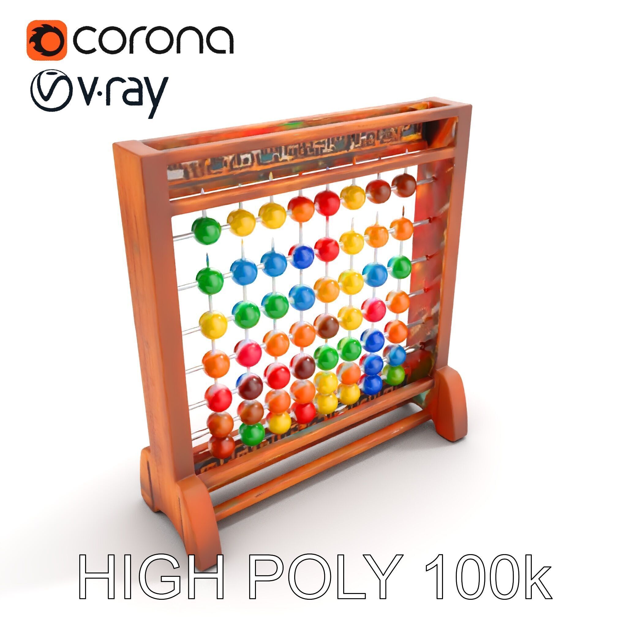 Traditional Wooden Abacus Model Pack Low-poly 3D model_15
