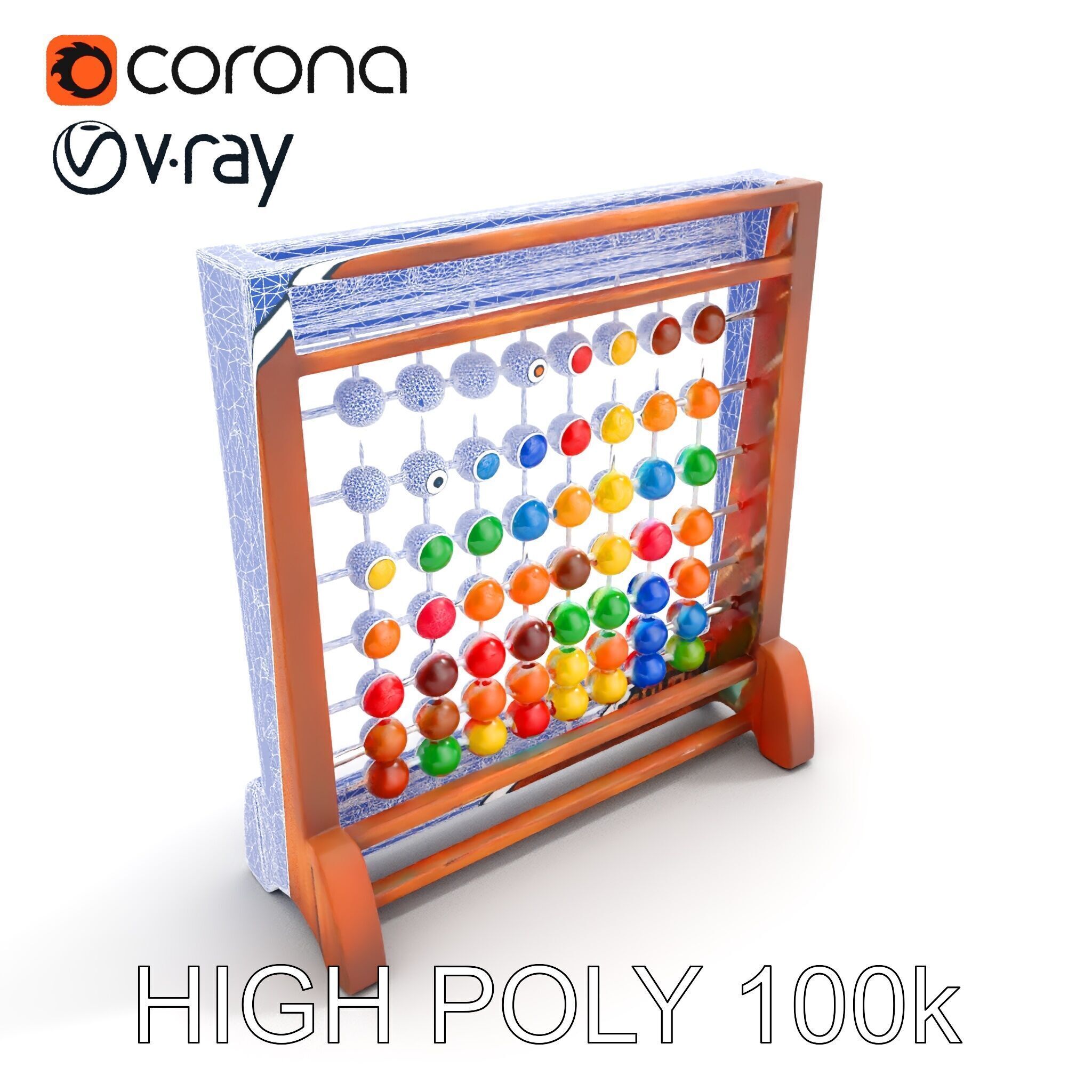 Traditional Wooden Abacus Model Pack Low-poly 3D model_22