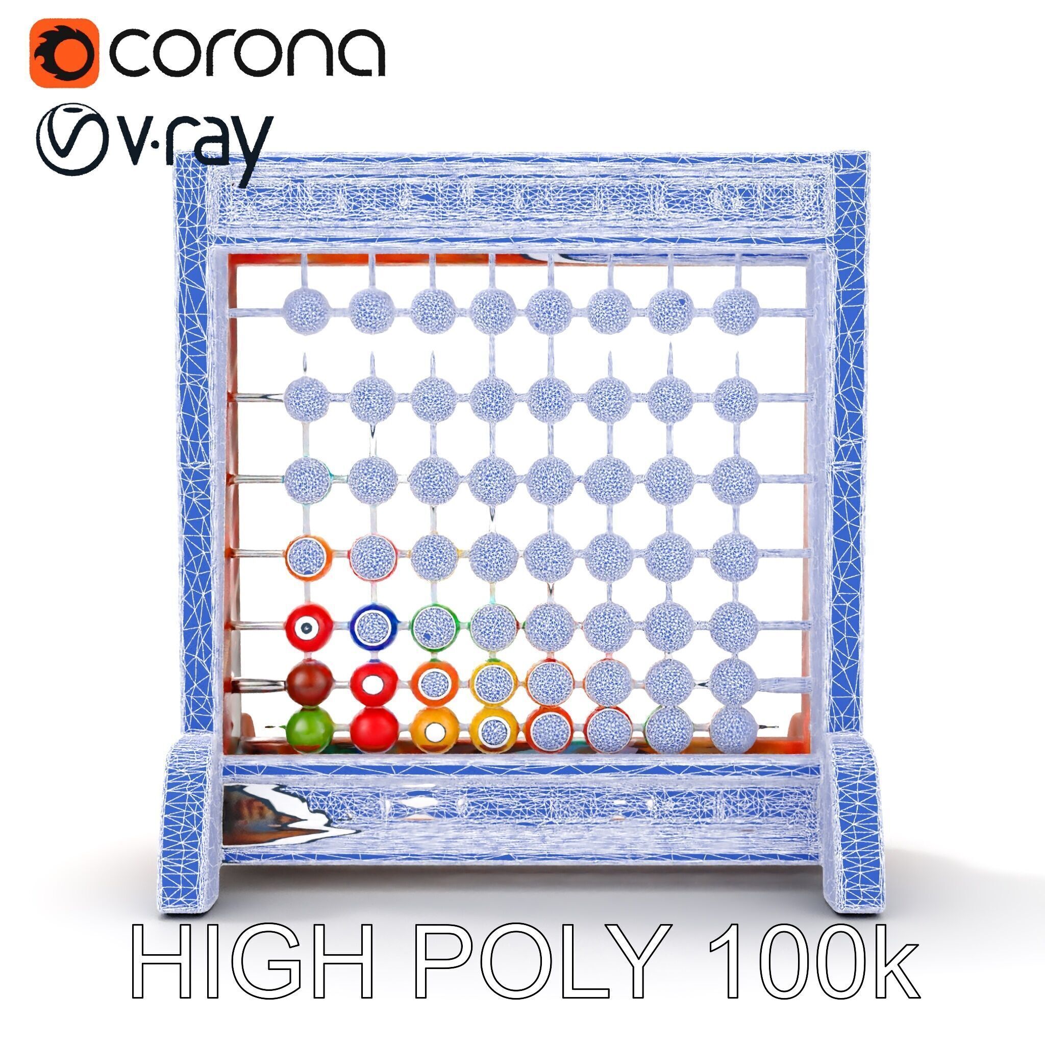 Traditional Wooden Abacus Model Pack Low-poly 3D model_34