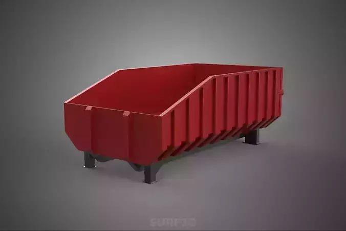 BIN TRUCK BED DUMP BODY BOX CONTAINER CARGO VEHICLE PICK UP CAR 3D model