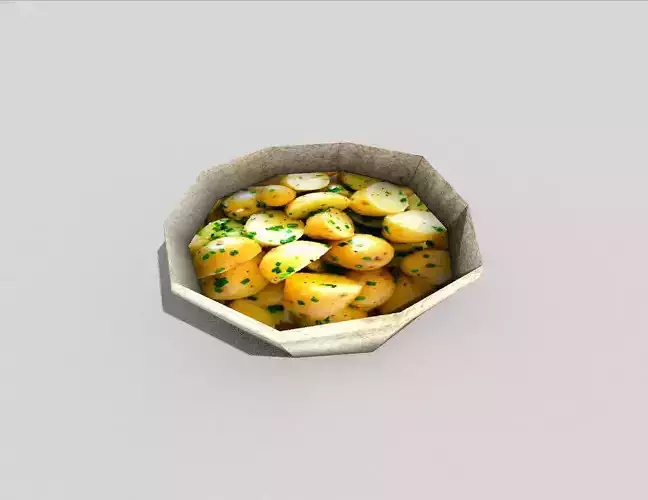 low poly potatoes meal Low-poly 3D model
