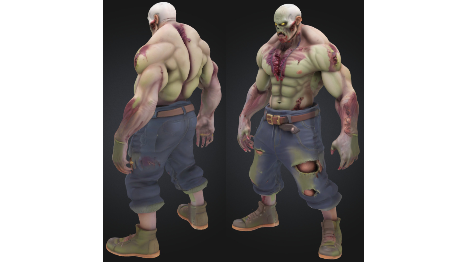 Stylized Mutant Zombie Low-poly 3D model_2