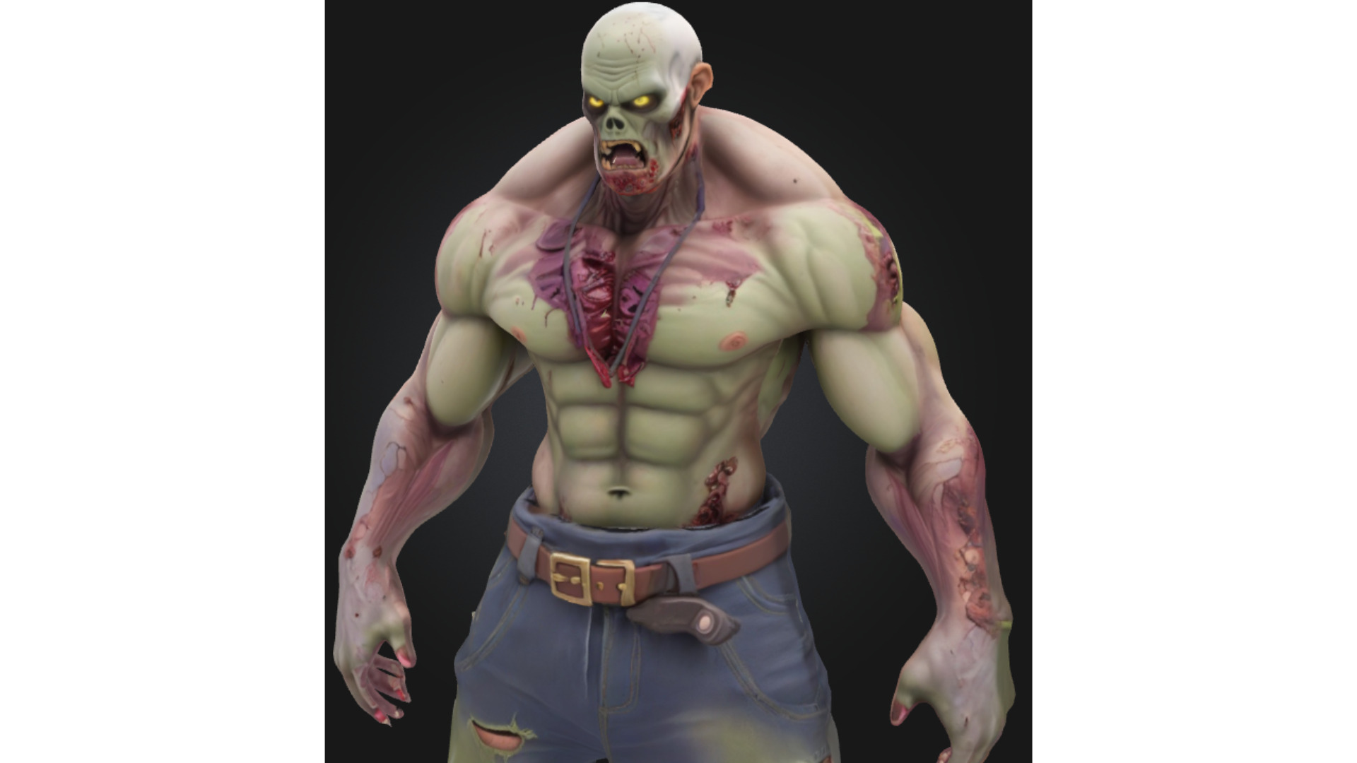 Stylized Mutant Zombie Low-poly 3D model_4
