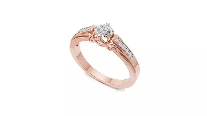Women Uniq Solitaire Diamond Ring  3D print model