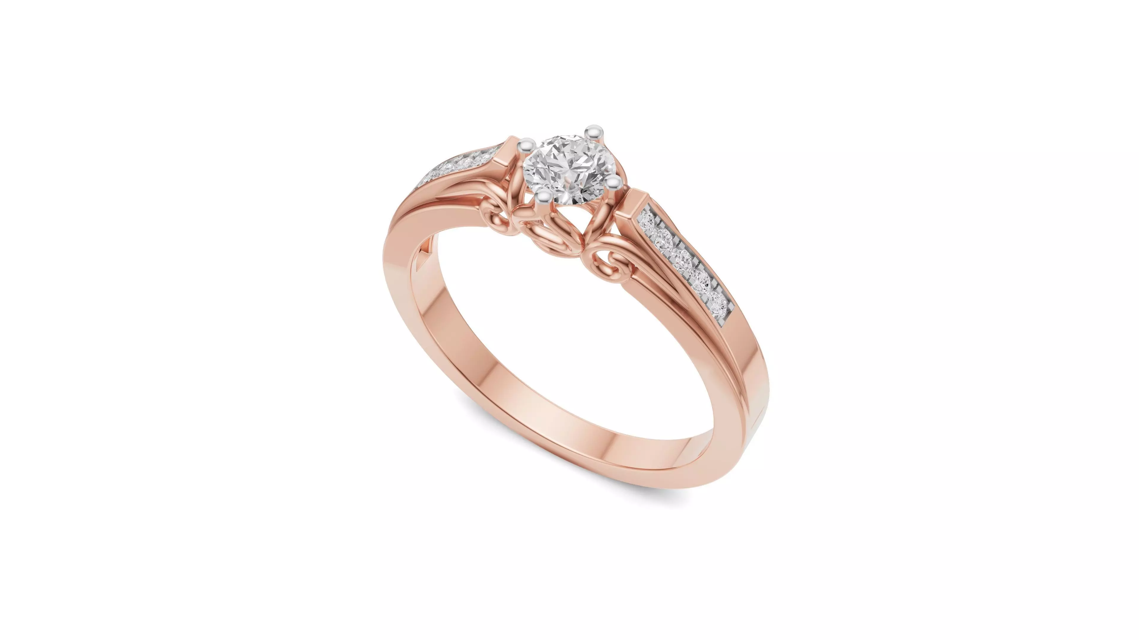 Women Uniq Solitaire Diamond Ring 3D print model