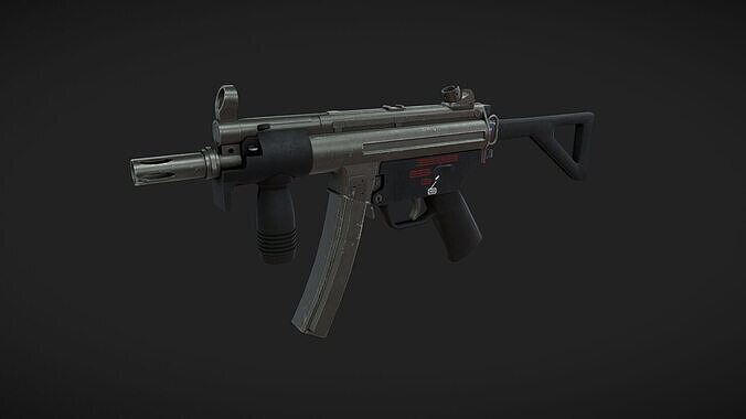 MP5K-PDW Low-poly 3D model