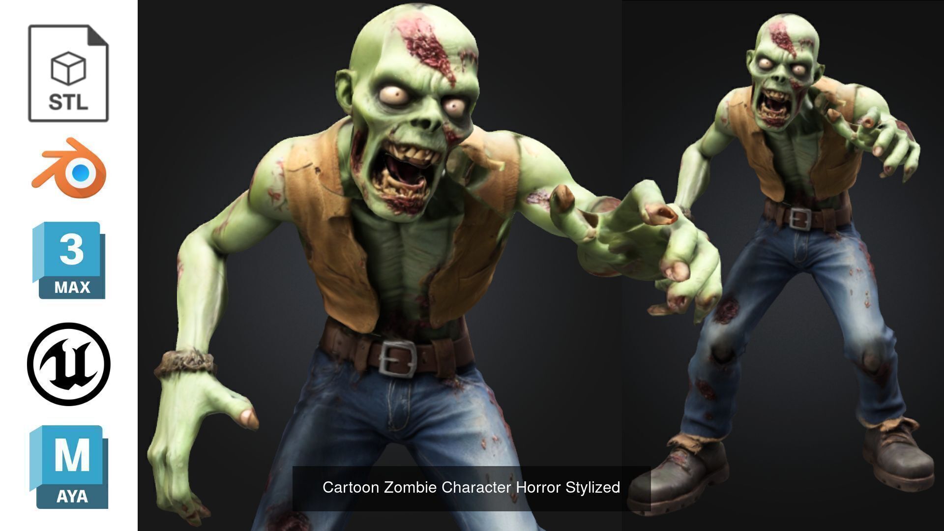 Zombie MEGA PACK 67 Stylized 3D Model Collection_12