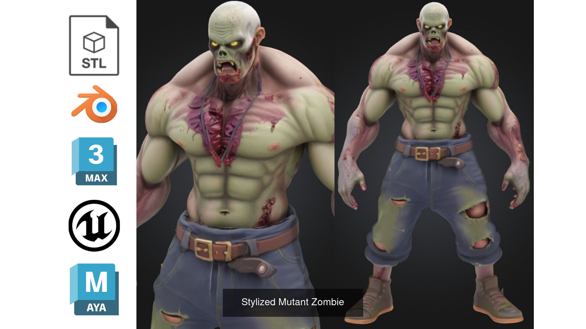 Zombie MEGA PACK 67 Stylized 3D Model Collection_68