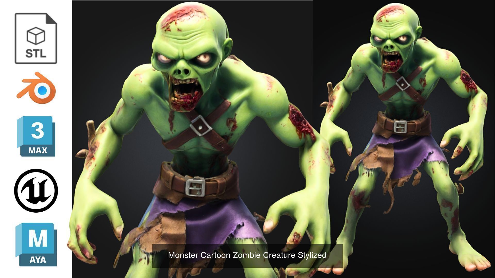 Zombie MEGA PACK 67 Stylized 3D Model Collection_11