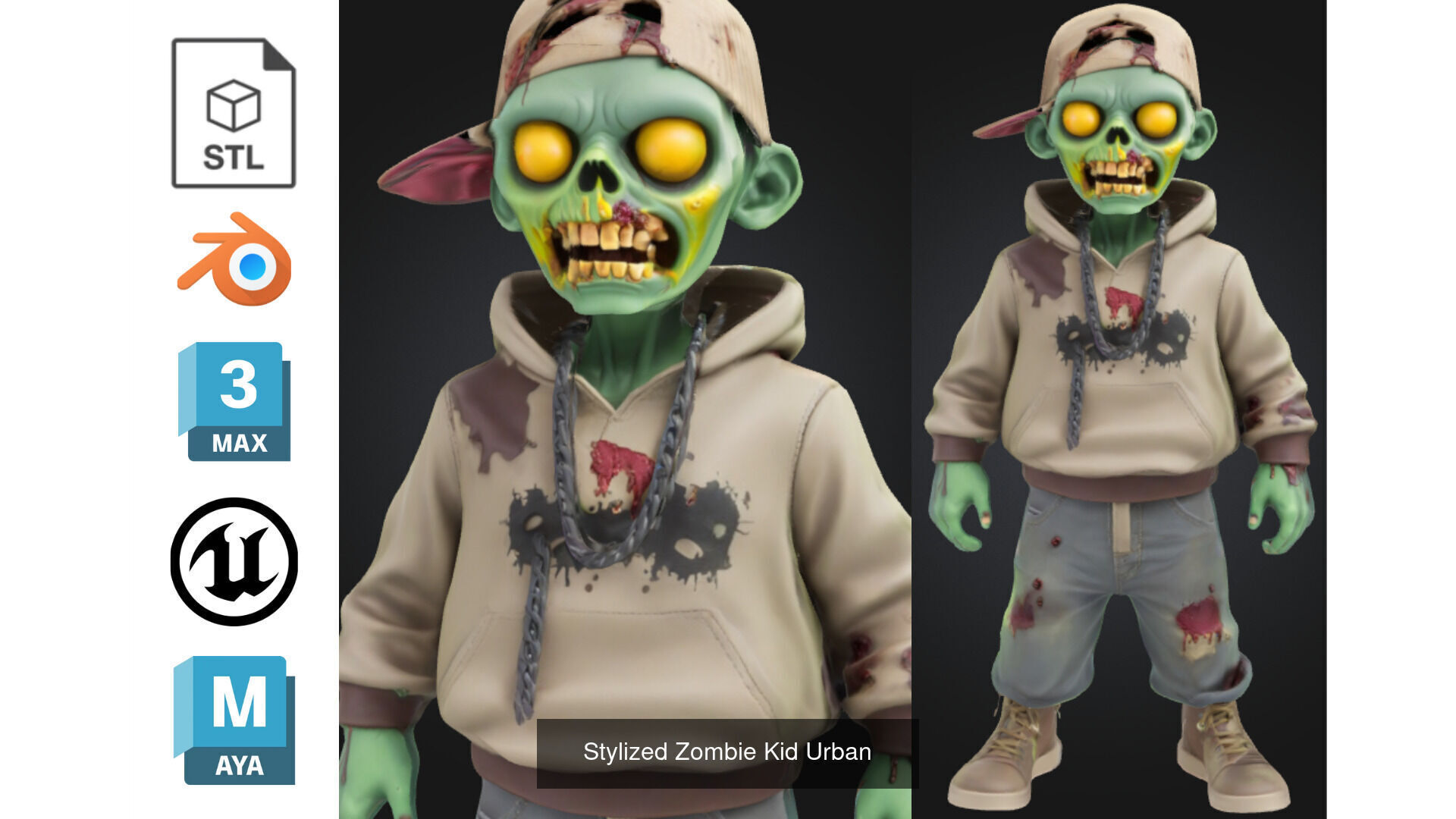 Zombie MEGA PACK 67 Stylized 3D Model Collection_66