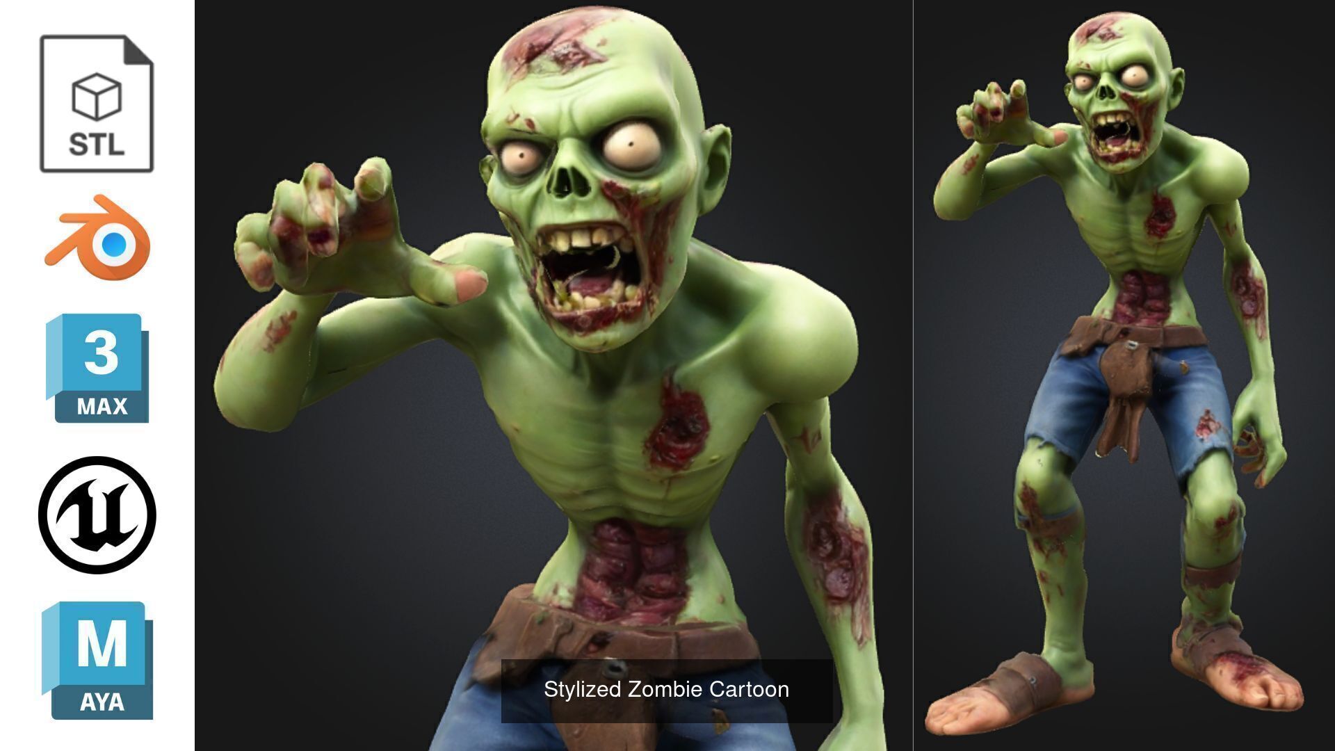 Zombie MEGA PACK 67 Stylized 3D Model Collection_10