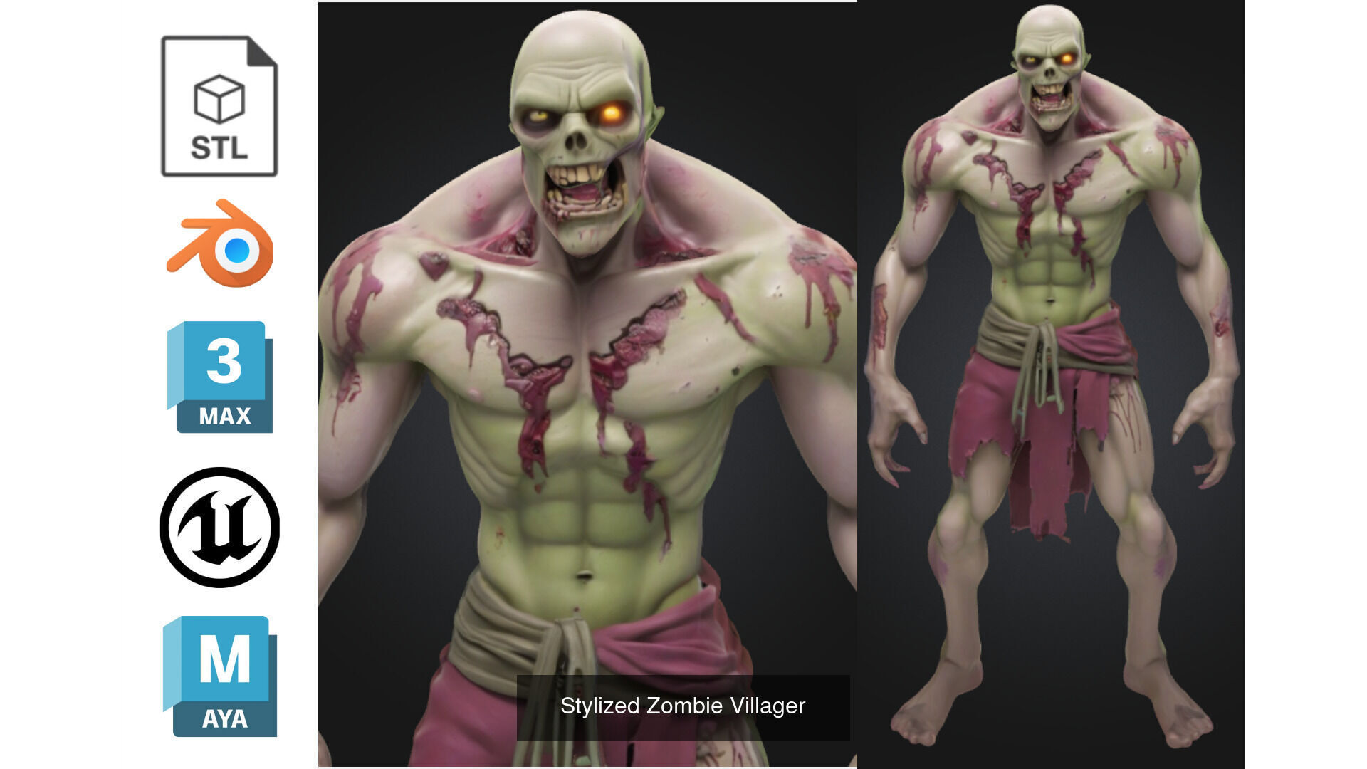 Zombie MEGA PACK 67 Stylized 3D Model Collection_71