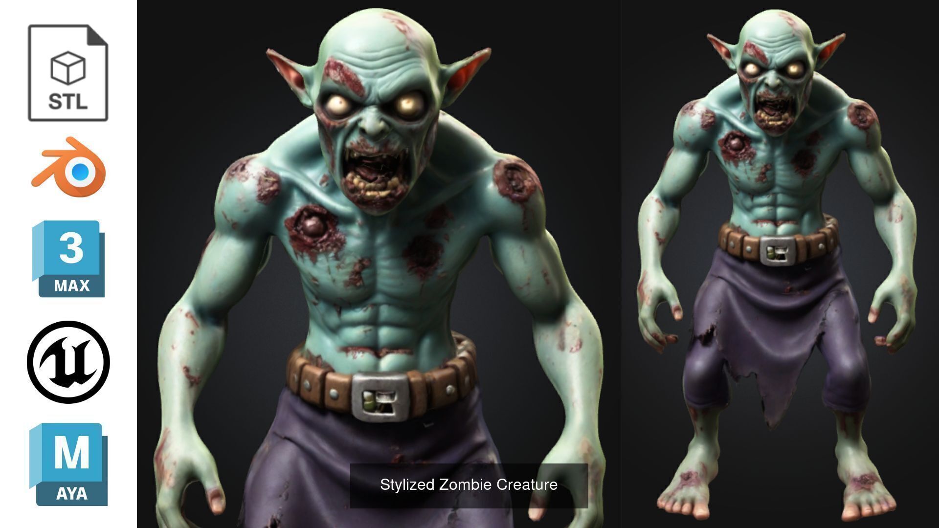Zombie MEGA PACK 67 Stylized 3D Model Collection_13