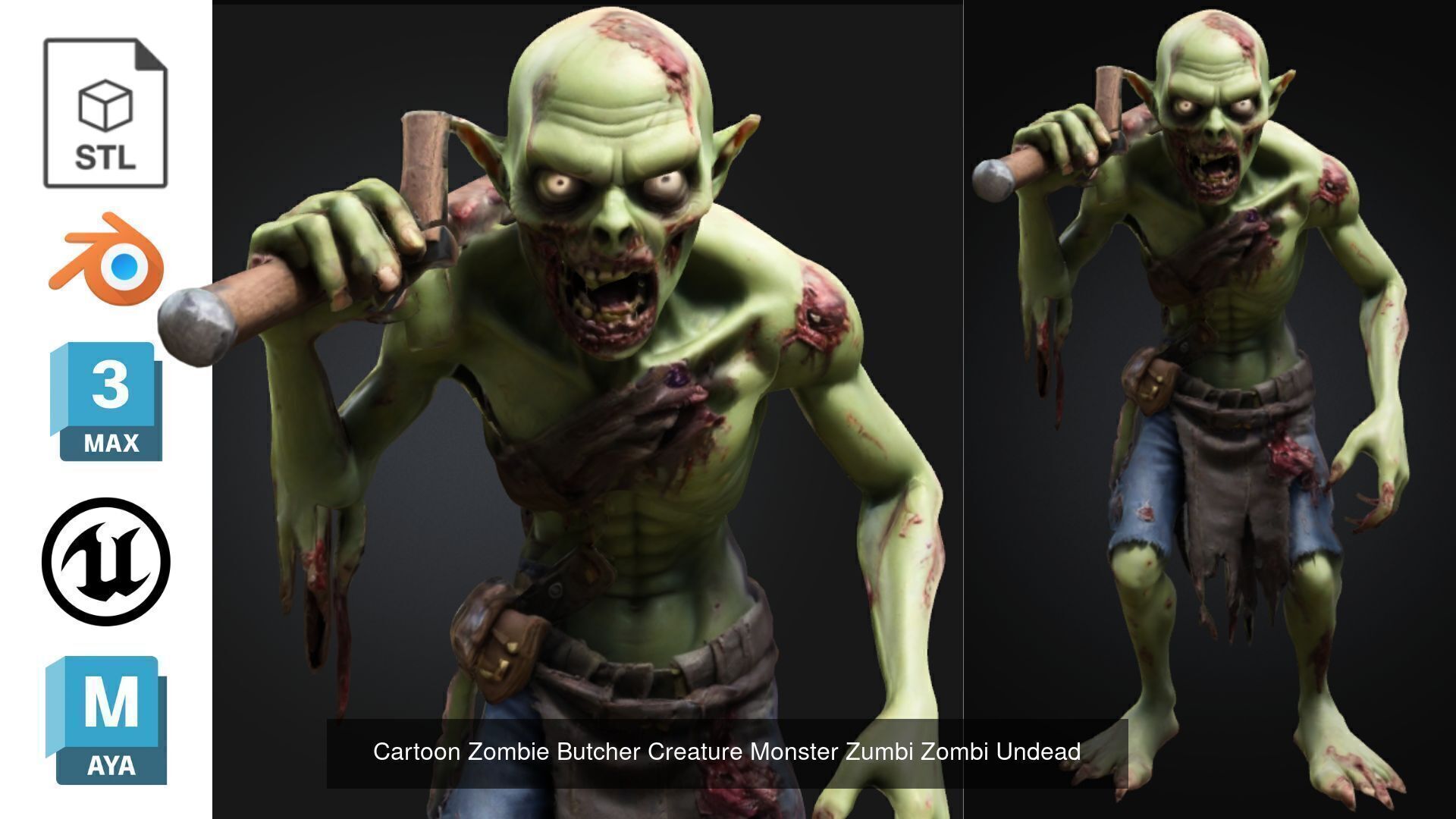 Zombie MEGA PACK 67 Stylized 3D Model Collection_15