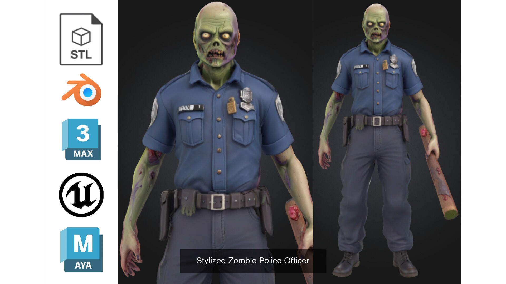 Zombie MEGA PACK 67 Stylized 3D Model Collection_54