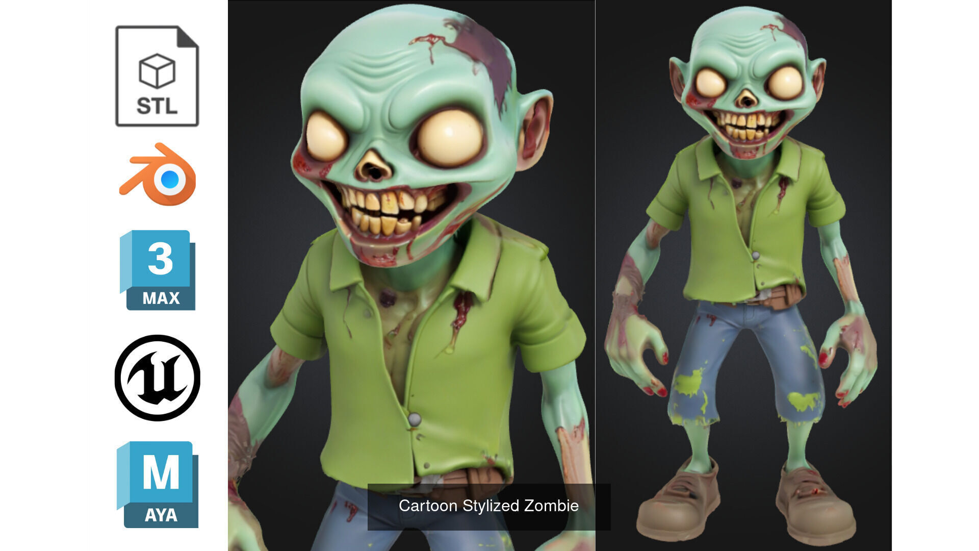 Zombie MEGA PACK 67 Stylized 3D Model Collection_25