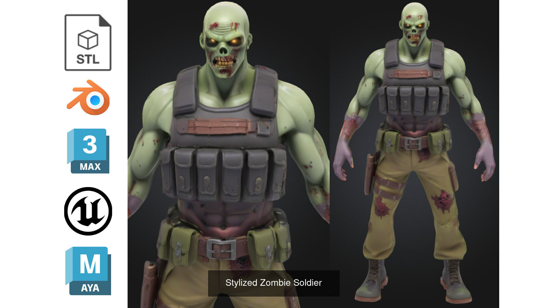 Zombie MEGA PACK 67 Stylized 3D Model Collection_73