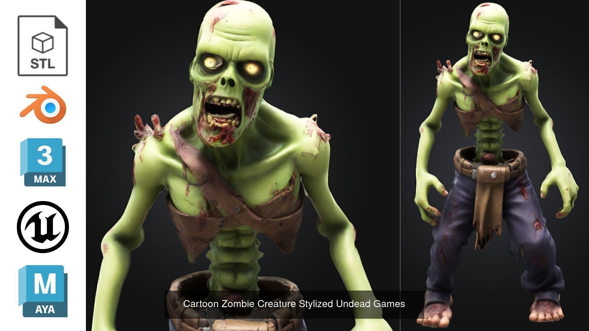 Zombie MEGA PACK 67 Stylized 3D Model Collection_9