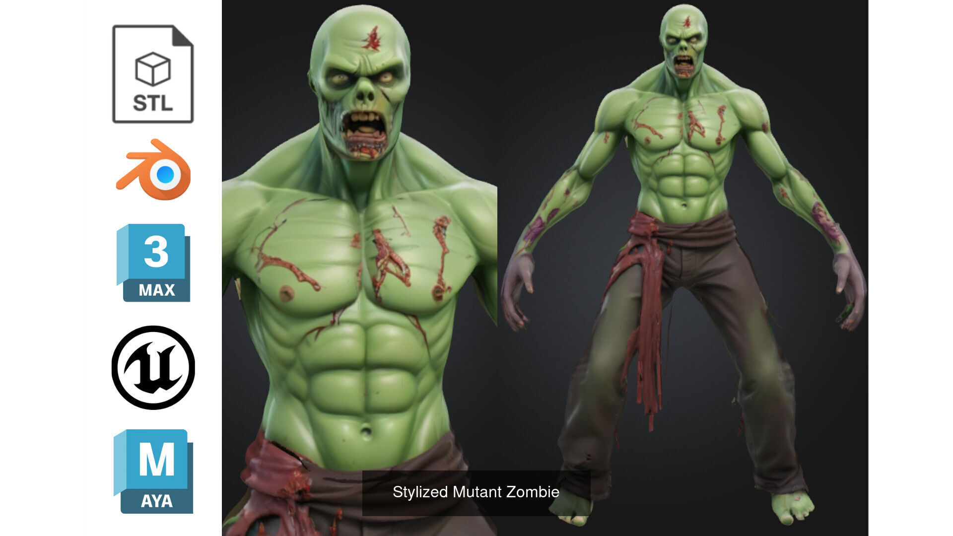Zombie MEGA PACK 67 Stylized 3D Model Collection_44