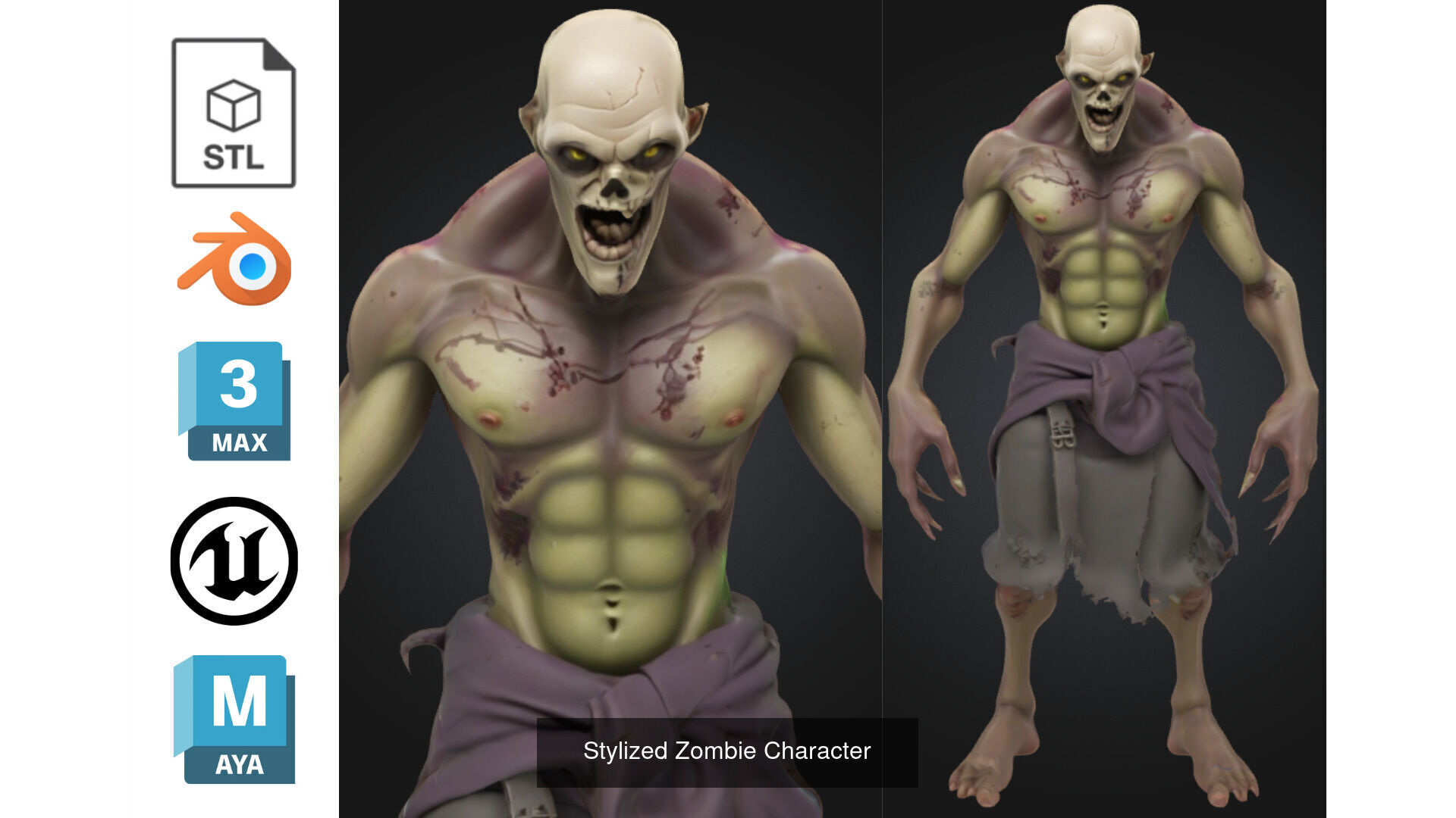 Zombie MEGA PACK 67 Stylized 3D Model Collection_51