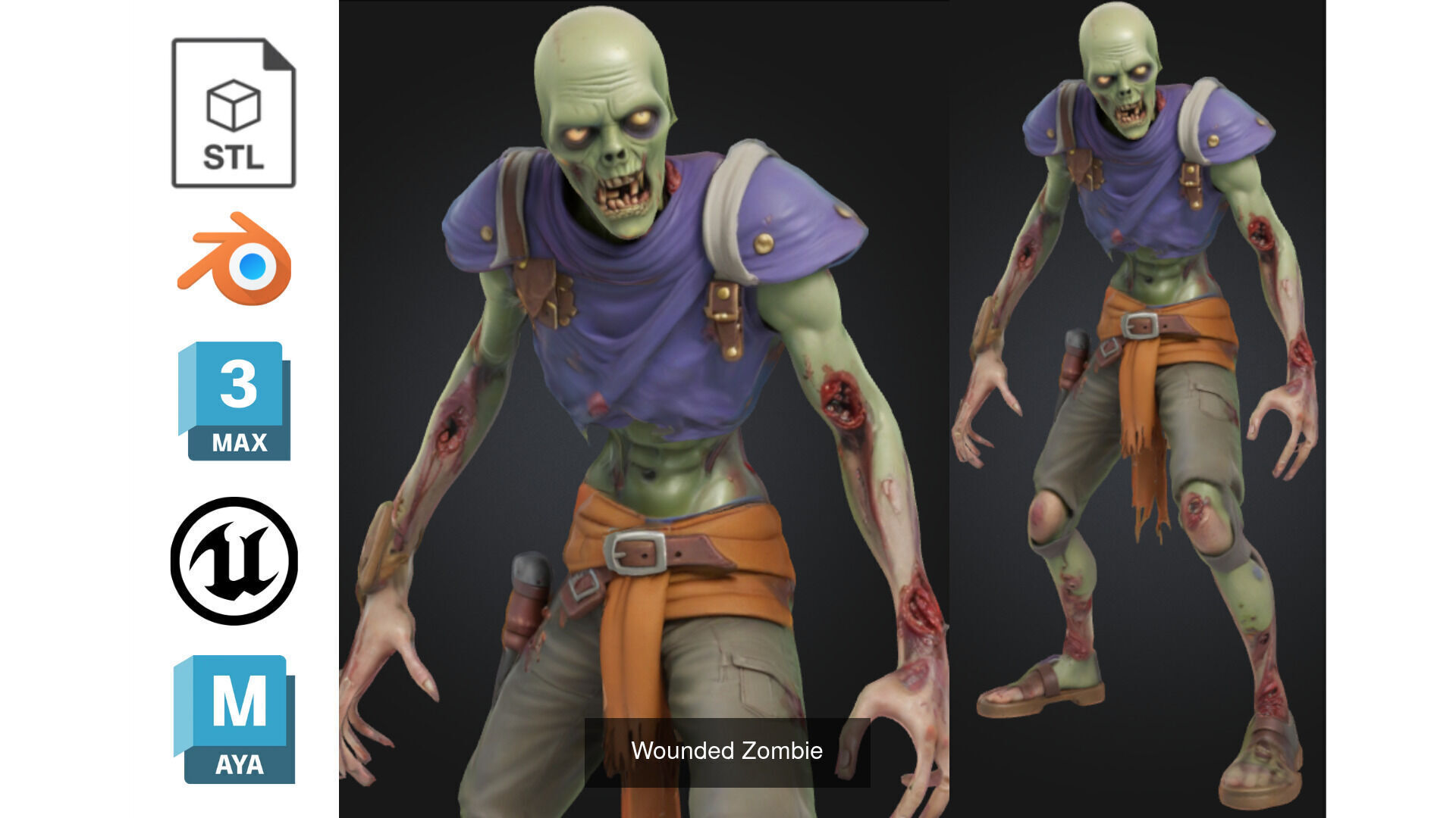 Zombie MEGA PACK 67 Stylized 3D Model Collection_24