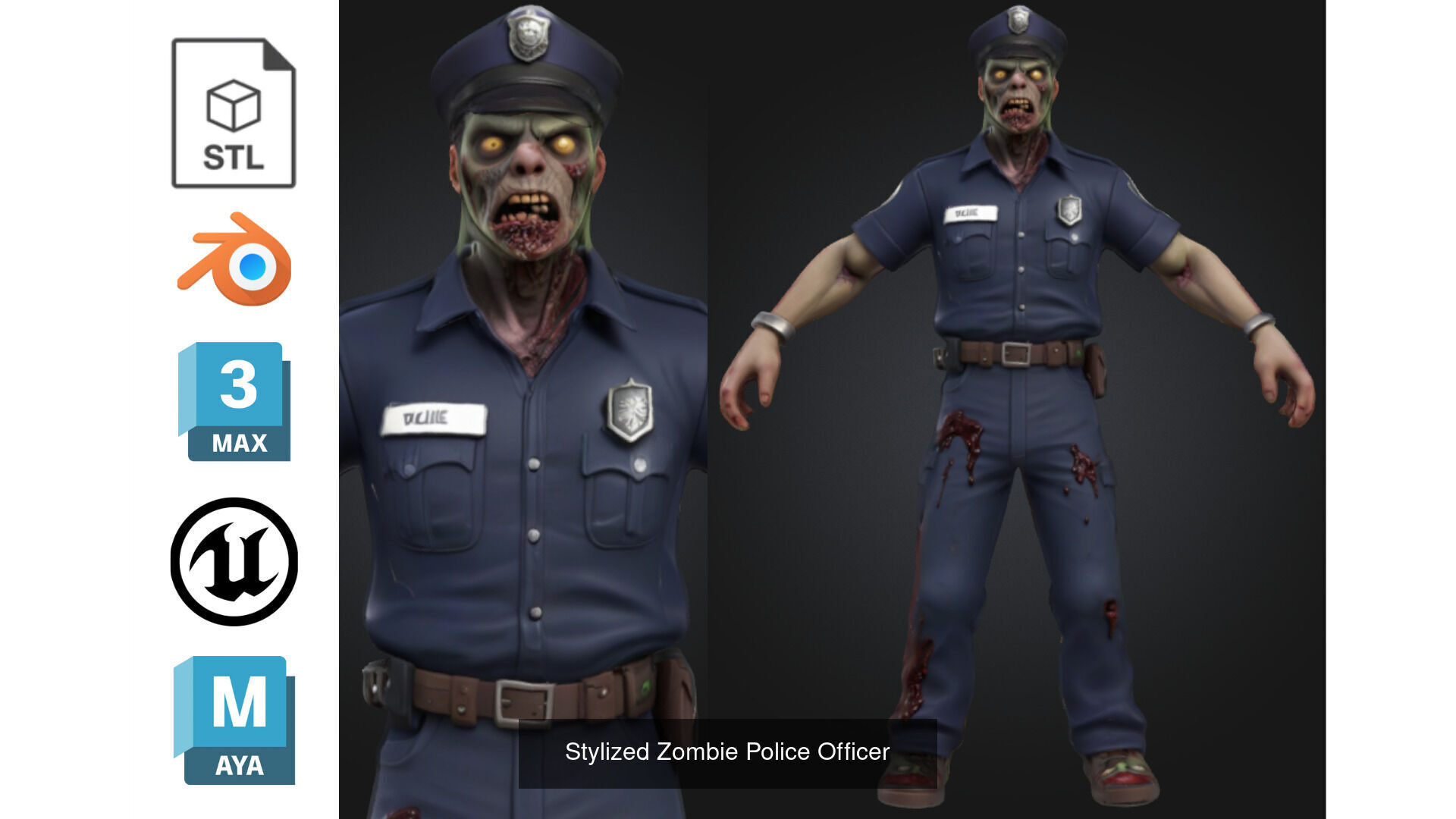Zombie MEGA PACK 67 Stylized 3D Model Collection_50