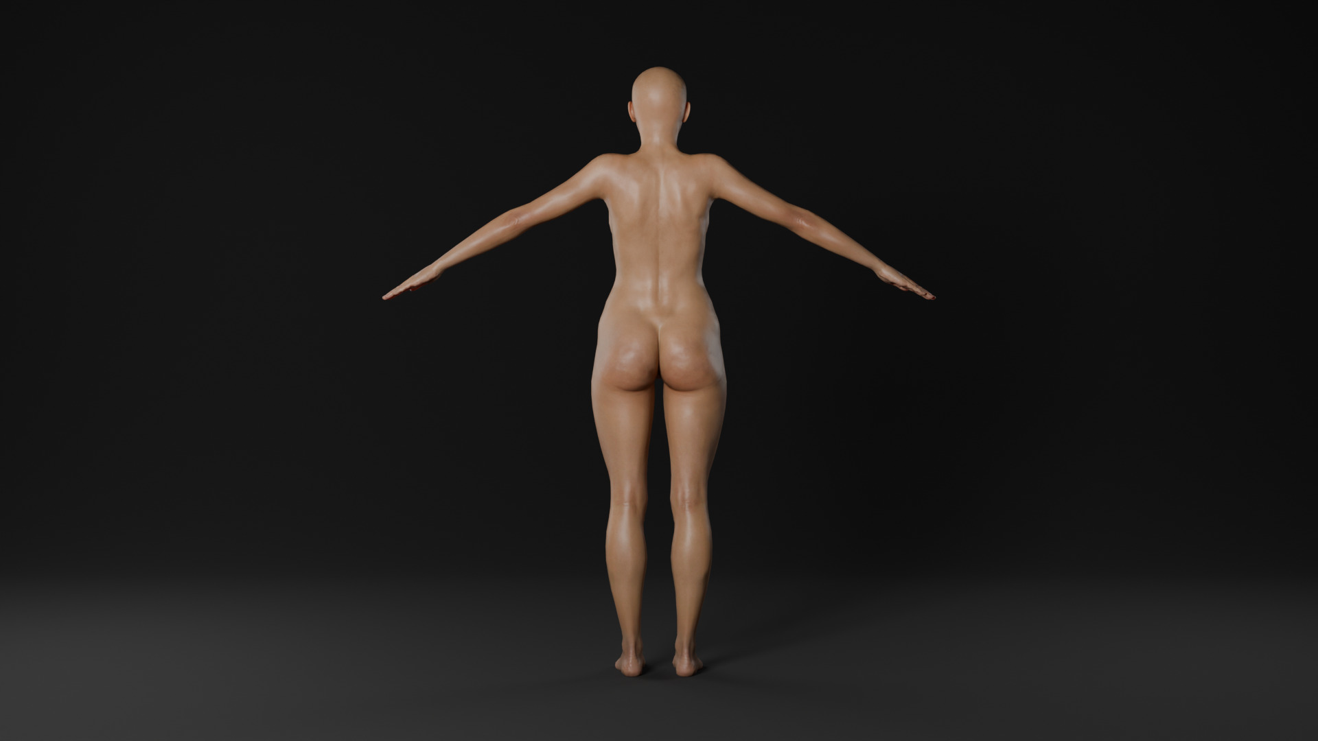 Realistic - Women Base Mesh 3D model_4