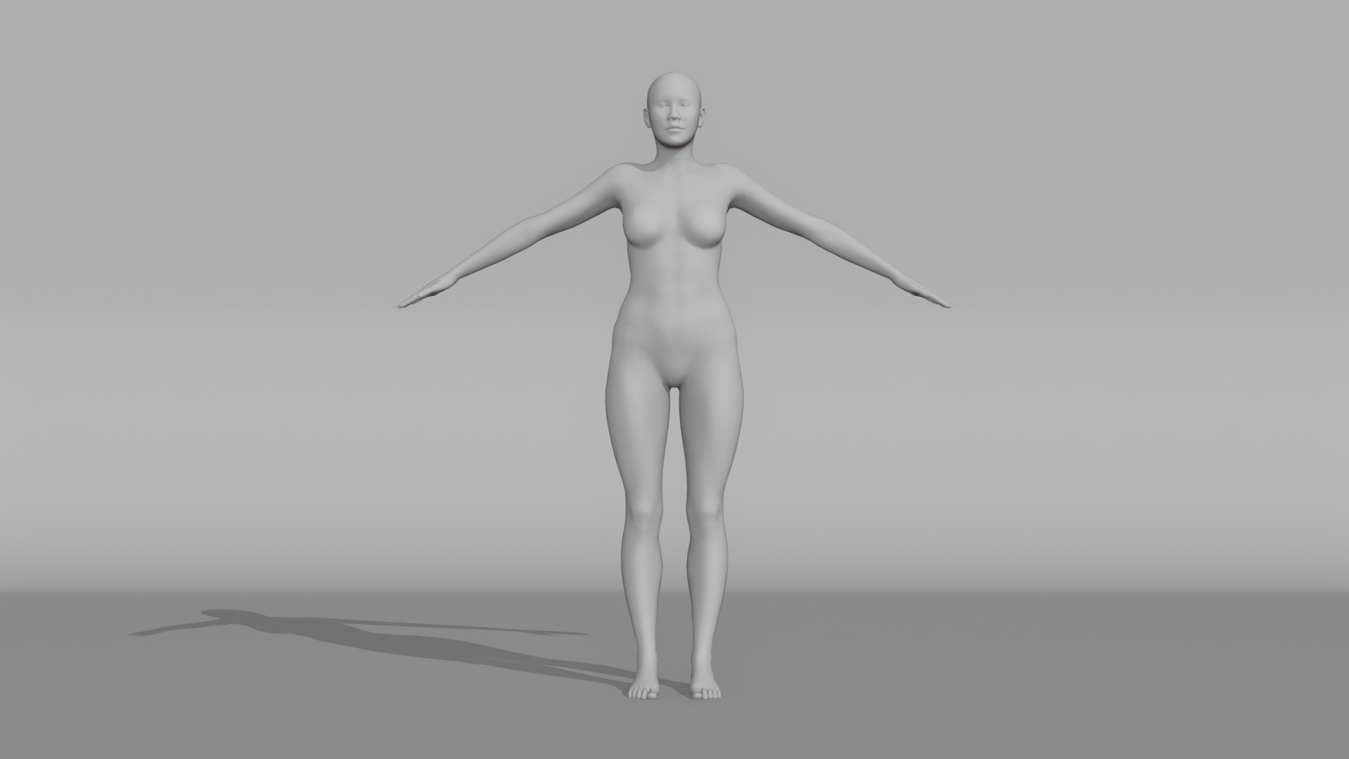 Realistic - Women Base Mesh 3D model_11