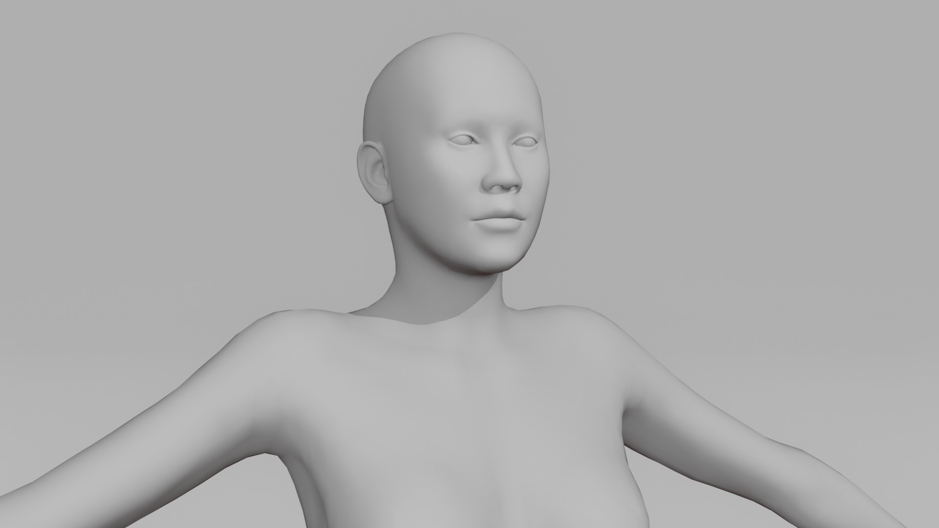 Realistic - Women Base Mesh 3D model_15