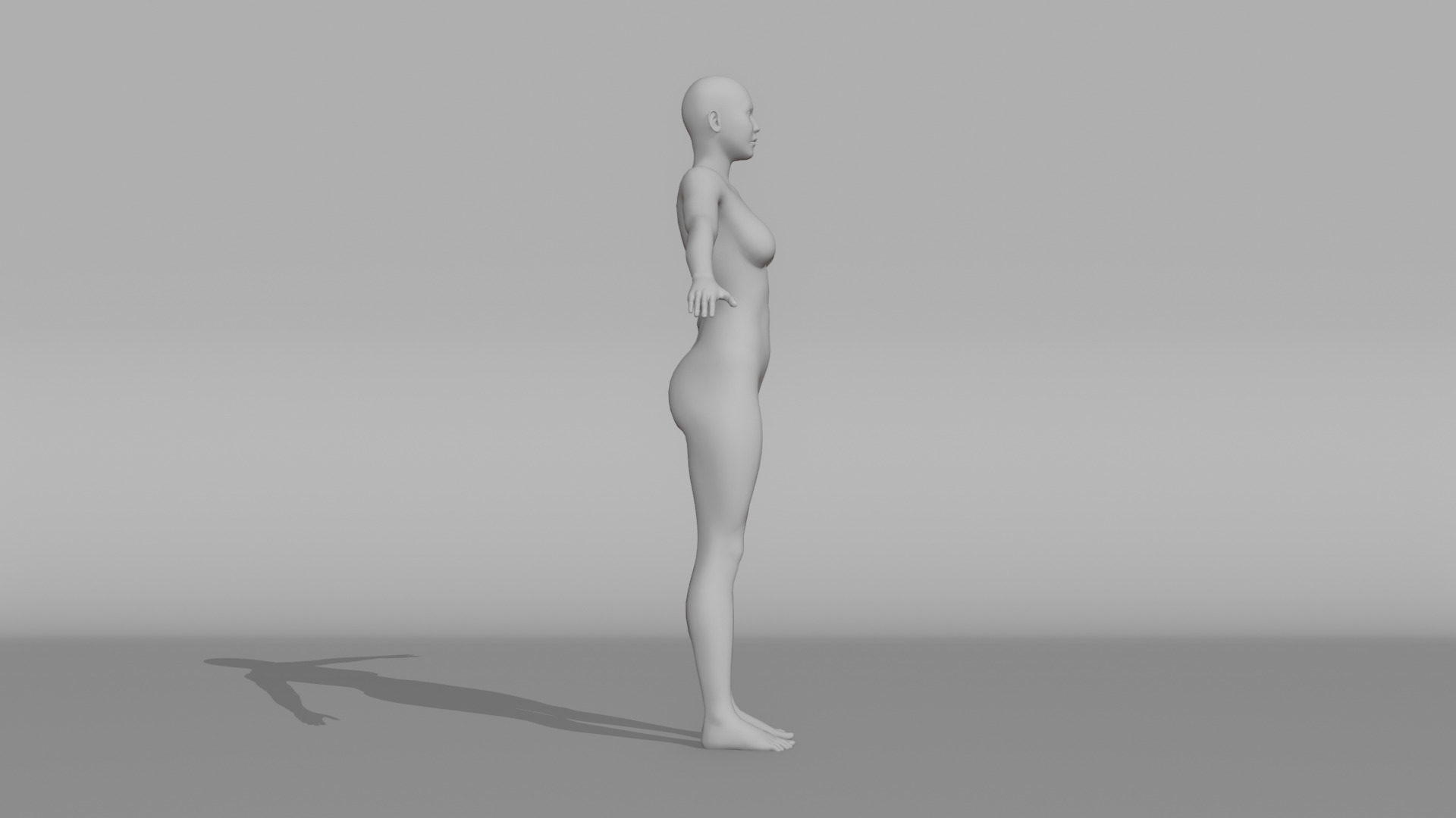 Realistic - Women Base Mesh 3D model_12