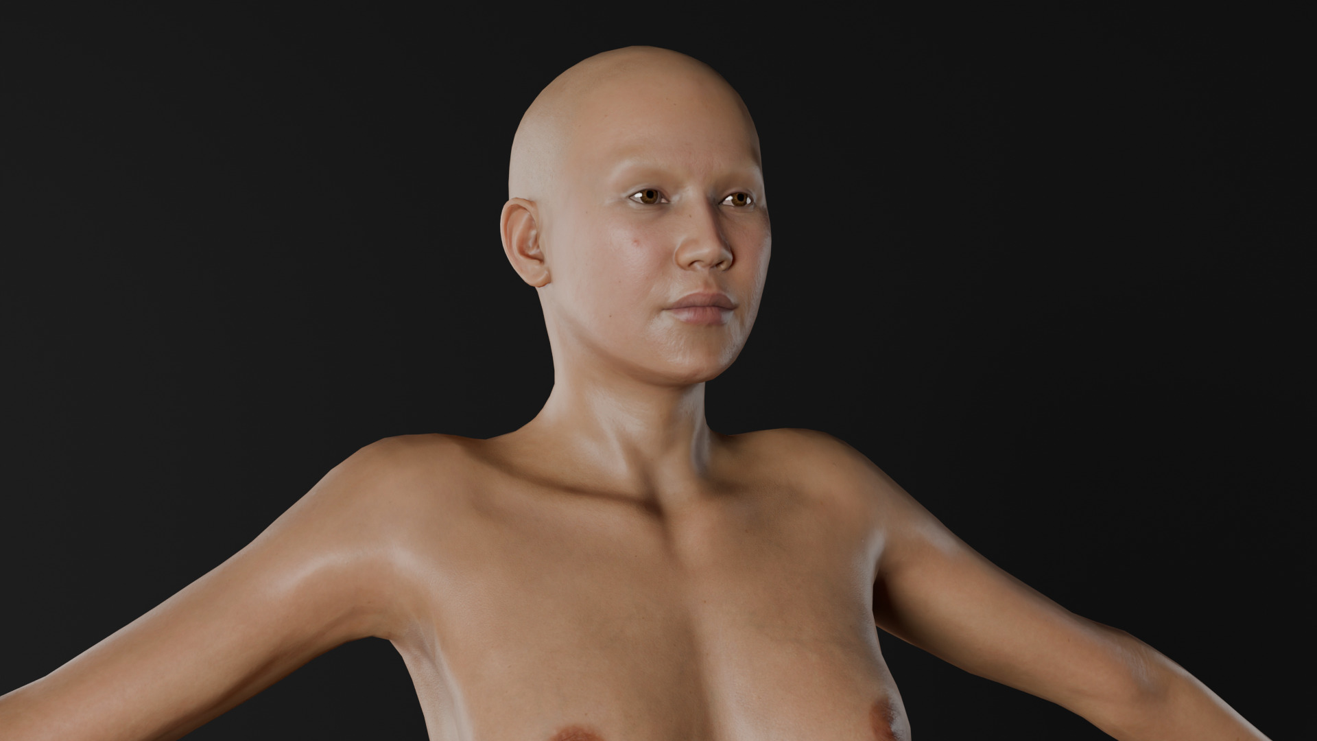 Realistic - Women Base Mesh 3D model_6