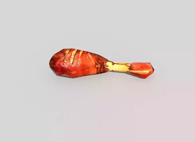 low poly roasted meat Low-poly 3D model