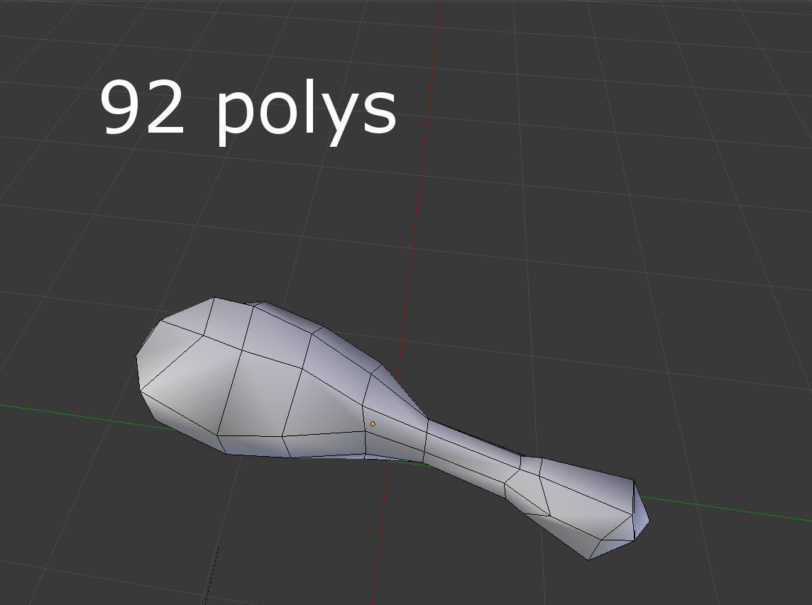 low poly roasted meat Low-poly 3D model_3