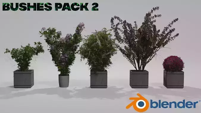 Bushes Pack 2 Blender